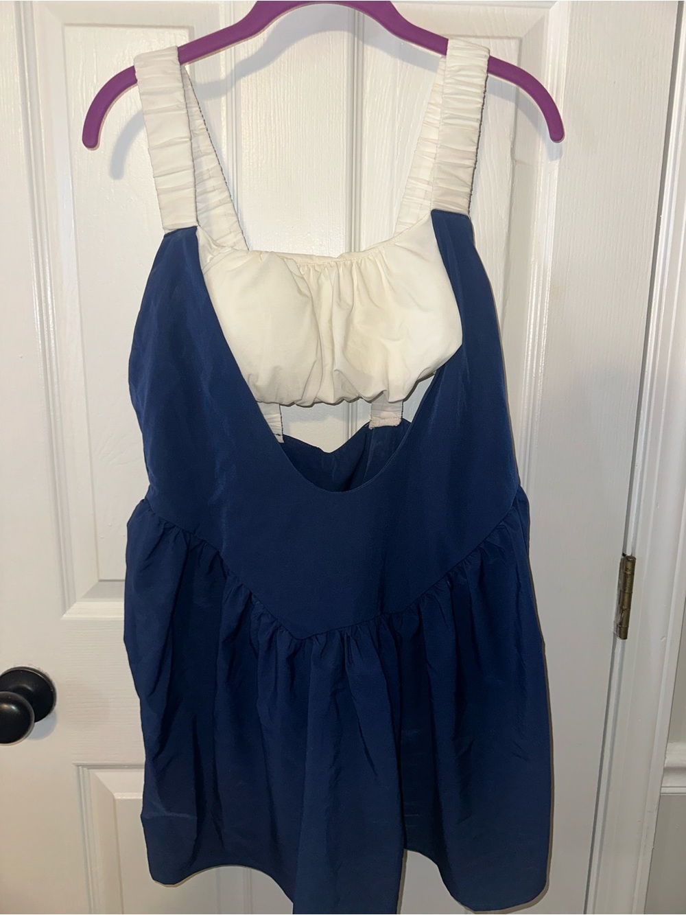 Navy and White Sleeveless Casual Sundress